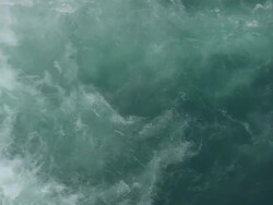 CU AERIAL Shot of Godafoss waterfall / Iceland Stock Footage