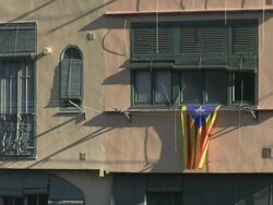 Catalonia Independence Flag Stock Footage