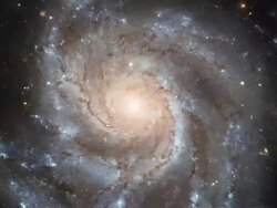 View of the Hubble Telescope orbiting Earth Stock Footage