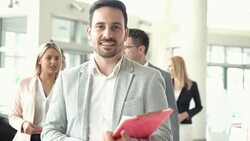 Team leader speaking. Stock Footage