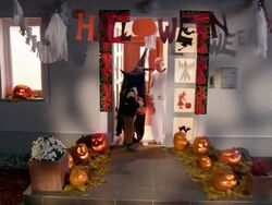 HD CRANE: Kids Going Trick Or Treading On Halloween Stock Footage
