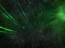 Motion lighting striped curves in green noise Stock Footage