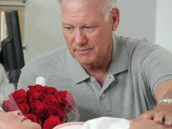 "husband visiting wife in hospital/Richmond,Virginia, USA" Stock Footage