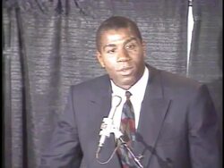 Magic Johnson Makes HIV Announcement Stock Footage