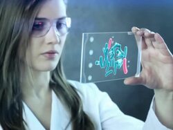 Woman the scientist is analysing structure DNA. Stock Footage