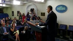 President Barack Obama announced new, tougher sanctions on Russia in response to is failure to descalate its military efforts along the Ukrainian boarder. He also talked about Iran's nuclear program as he touched on several foreign policy issues. (July 16 News Clip