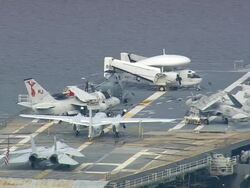 MS AERIAL Shot of USS Yorktown / South Carolina, United States Stock Footage