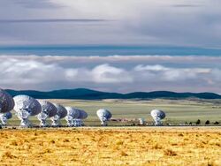 Very large array radio telescope timelapse Stock Footage