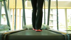 Walking on treadmill Stock Footage