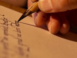 HD: Hand Writing Calligraphy Stock Footage