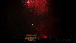 Fourth Of July Celebrated With Fireworks Over Washington, D.C. Stock Footage