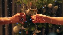 New Years Eve champagne toast. Stock Footage