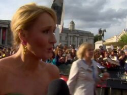 INTERVIEW: J.K Rowling on the dedication of fans at the Harry Potter and the Deathly Hallows Part Two World Premiere at London England. (Footage by WireImage Video/Getty Images Entertainment Video) Stock Footage
