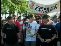 NEW Comedians protest against 'anti-joking law' ahead of elections News Clip