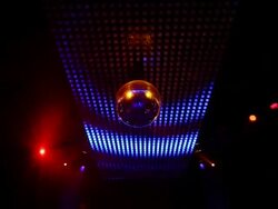 HD Ceiling lights with disco ball tilt up Stock Footage