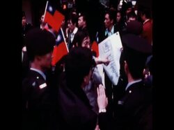 SYND 21 12 78 PRO-TAIWAN DEMONSTRATION AND POLICE CLASHES IN HONG KONG Instructional Video