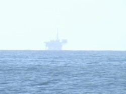 Oil Rig In The Fog Stock Footage