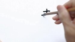 Writing Chinese Character With Ink Brush Stock Footage