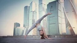 Young Woman Doing Yoga Meditation Exercises at Sunset Stock Footage