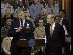 Rumsfeld on Iraq and Myers calls on Syria to stop "influencing" Iraq affairs News Clip