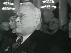 MS Politician at microphone giving speech AUDIO / Moscow, Russia Stock Footage