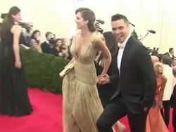 Jessica Alba and Cash Warren - 'Charles James: Beyond Fashion' Costume Institute Gala - Arrivals Stock Footage