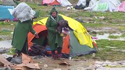 CLEAN : US State Deparment delegates visit Idomeni border camp News Clip
