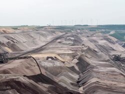 Reclaimer in brown coal surface mine Stock Footage