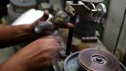 Gemstones grinding,Faceting machine Stock Footage