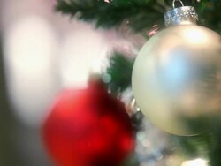Christmas Tree Ornaments Stock Footage