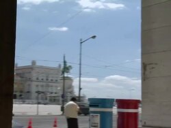 WS People walking at Comercio square / Lisbon, Portugal Stock Footage
