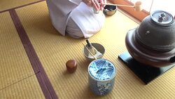 Traditional tea ceremony 'sado' 1 bulk 1/12 -4K- Stock Footage