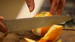 orange chop Stock Footage