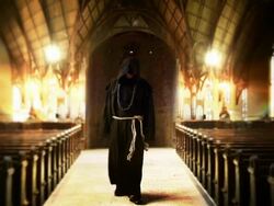 the monk in slowmotion Stock Footage