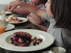 MS TU Shot of Chinese family eating together / Los Angeles, California, United States  Stock Footage