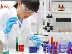 Scientist  working at the chemistry laboratory. Stock Footage