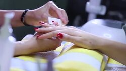 Woman hand manicure in beauty salon Stock Footage
