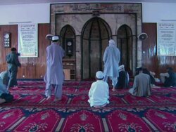 WS Men entering  to pray together in  Mosque AUDIO / Kabul, Kabul, Afghanistan Stock Footage