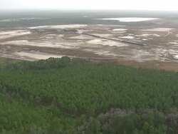 AERIAL WS Heavy metal mines at Glen St Mary town  / Florida, United States Stock Footage