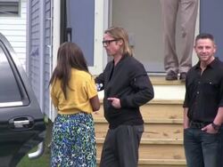 Brad Pitt in New Orleans, LA, on 3/11/2012 (Footage by WireImage Video/Getty Images Entertainment Video) Stock Footage