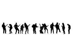 Guitarist Silhouettes Stock Footage