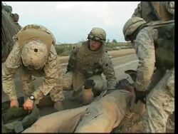 US Marine injured by IED near Fallujah News Clip
