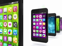 Apps fill smart phones. Loop. Stock Footage