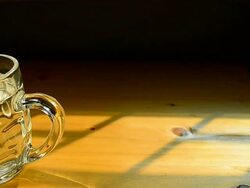 Dolly Shot: Glass of Water on the Table Stock Footage