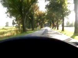 Driving a car in countryside road Stock Footage