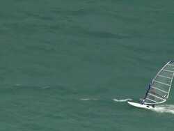 Lac De Monteynard-Avignonet And Windsurfer Stock Footage