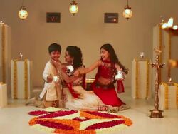 Family celebrating diwali festival Stock Footage