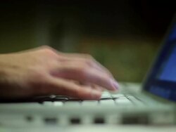 Typing Laptop Stock Footage