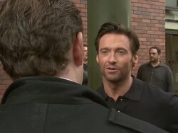 Hugh Jackman absaeil for Help the Heroes/ X-Men origins: Wolverine Stock Footage