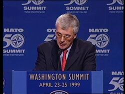 USA: NATO SERB TV HQ BOMBING PRESS BRIEFING News Clip